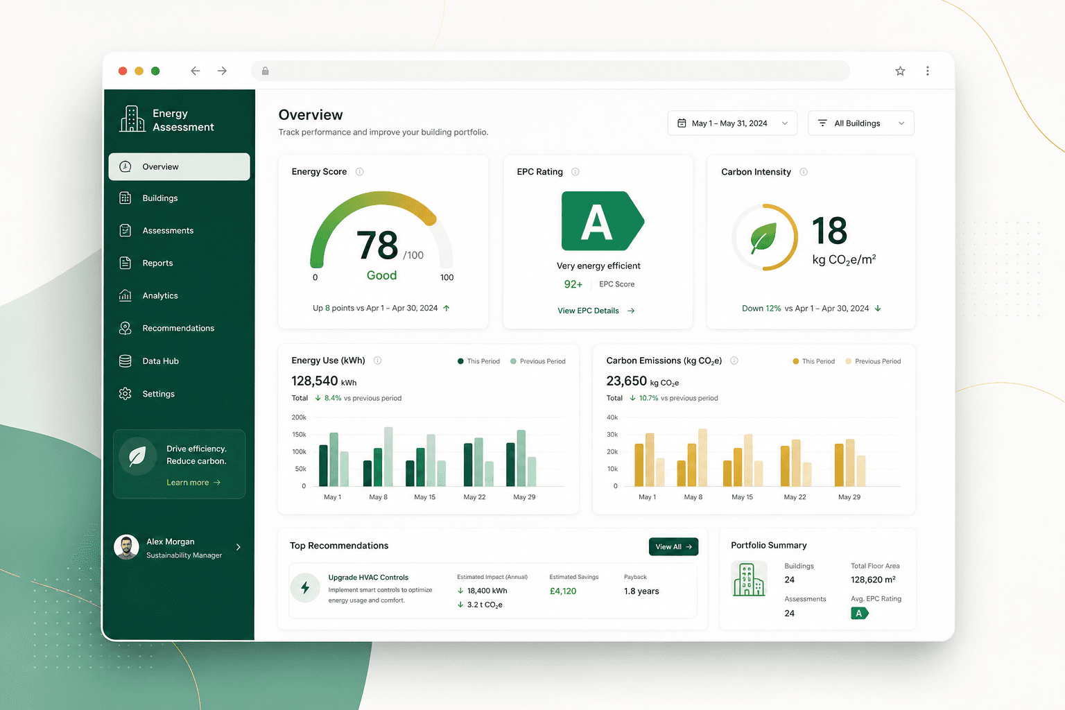 BEAT dashboard showing building energy assessment workflow