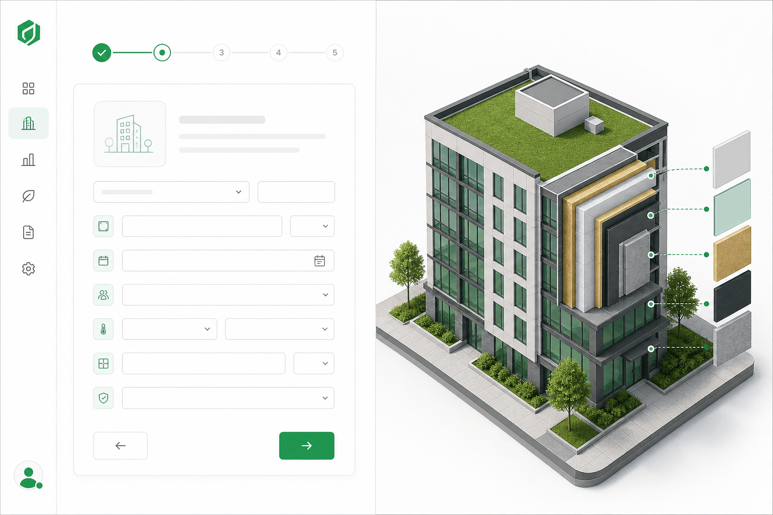BEAT assessment wizard with 3D building preview